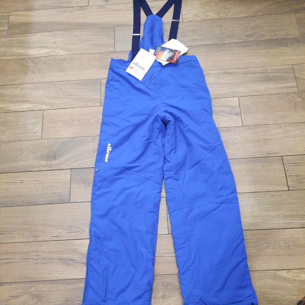 Vintage New Ellesse Winter Ski Snow Board Bibs‎ Overalls Pants suspenders blue